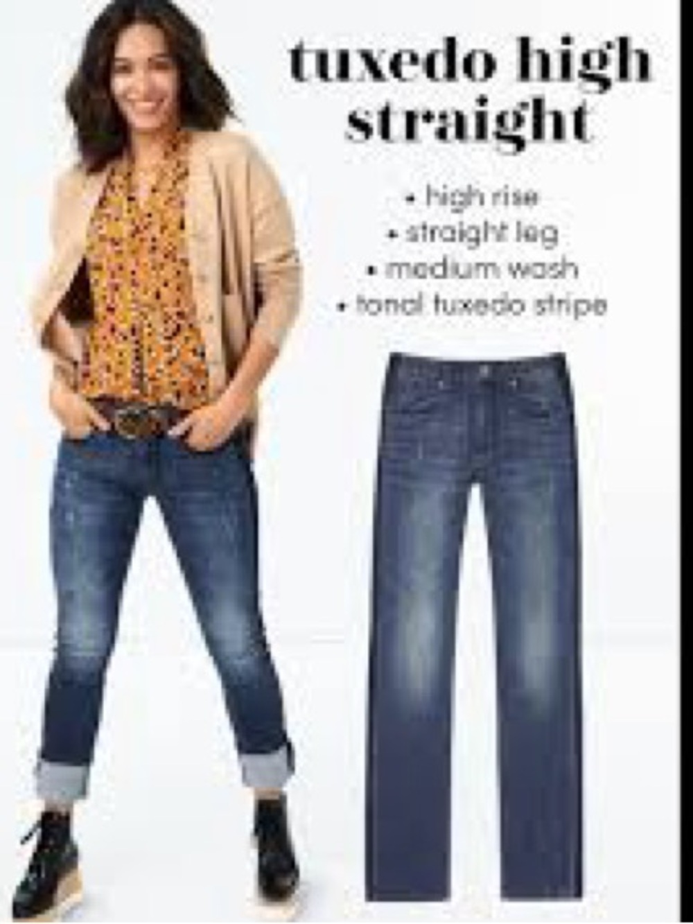 CAbi Tuxedo High Straight Jeans